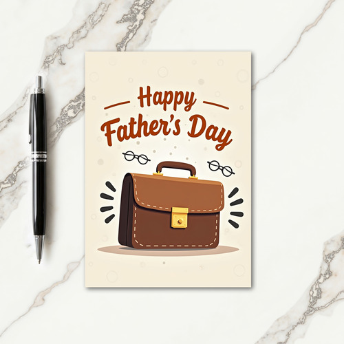Leather Satchel Fathers Day Card