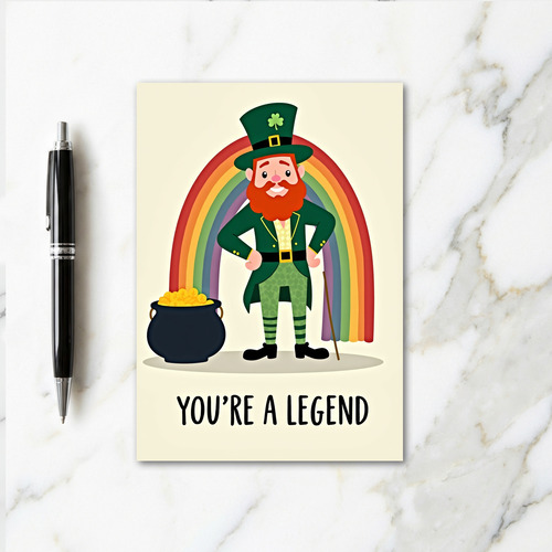 Legend Leprechaun Good Luck Card