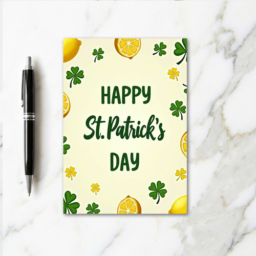 Lemon Shamrock Pattern Card