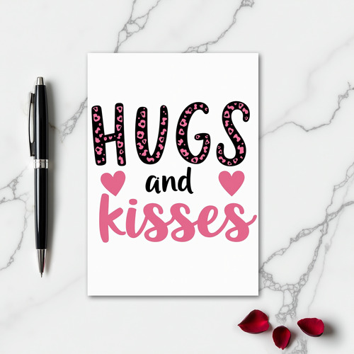 Leopard Hugs Kisses Fun Love Card