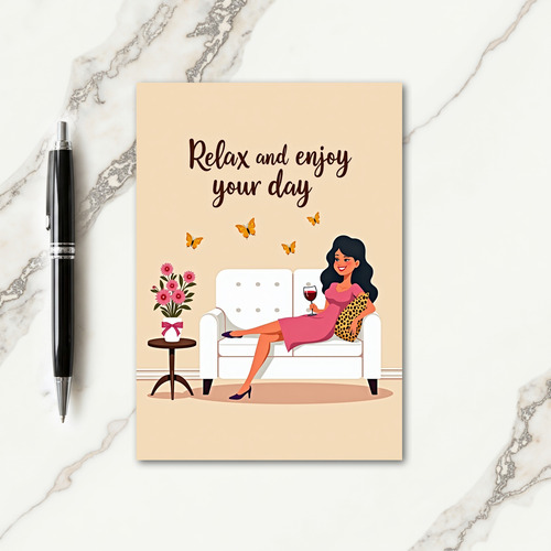 Leopard Print Relax Enjoy Card