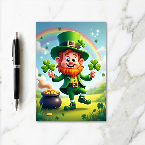Leprechaun Clover Scene Card