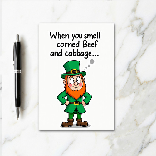 Leprechaun Corned Beef Card