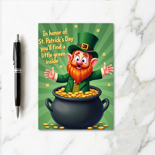 Leprechaun Faux Gold Foil Card