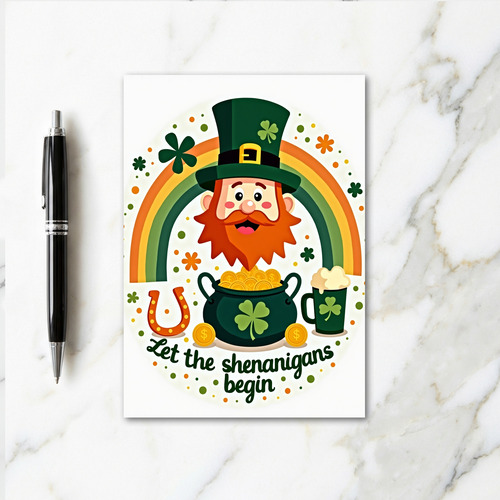 Leprechaun Fun Faux Gold Foil Card