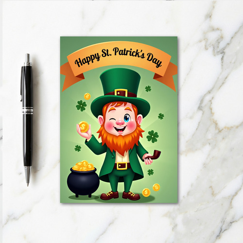 Leprechaun Gold Coins Scene Card