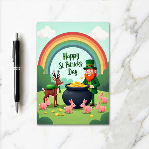 Leprechaun Gold St Patricks Day Card