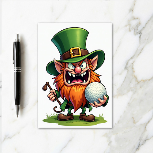 Leprechaun Golf Fun Card