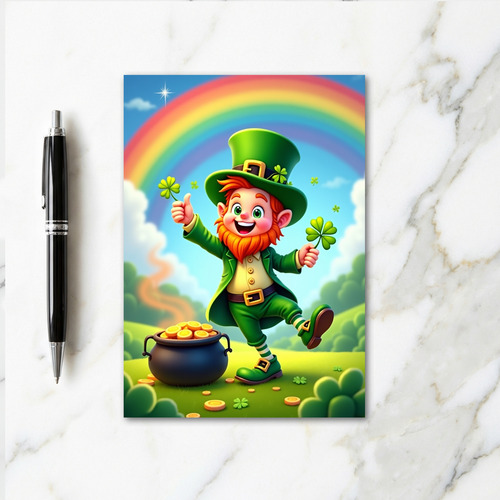 Leprechaun Good Luck Illustration Card
