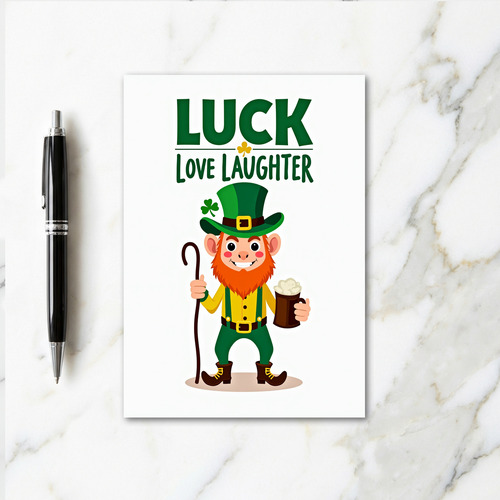 Leprechaun Luck Love Laughter Card