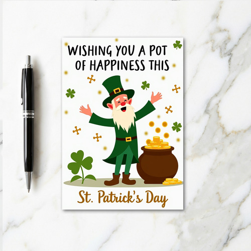 Leprechaun Pattern St Patricks Card
