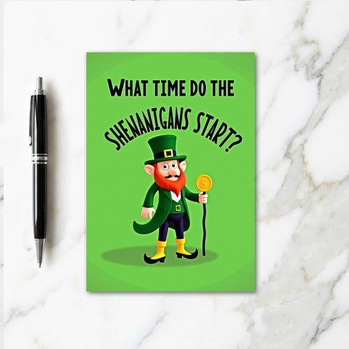 Leprechaun Shenanigans Start Time Card