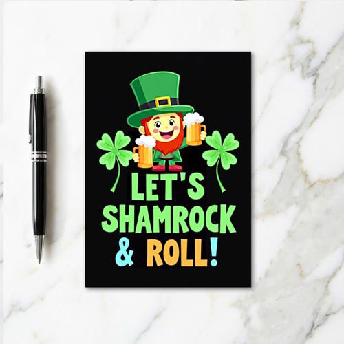 Lets Shamrock And Roll St Patricks Card