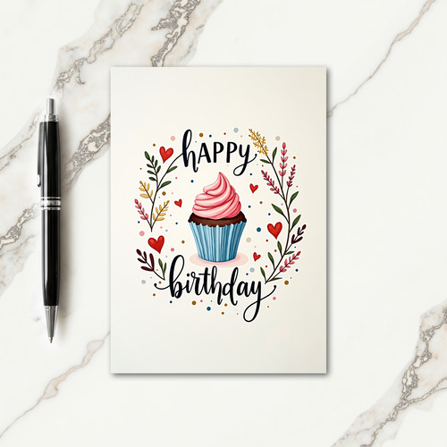 Lettered Festive Birthday Card