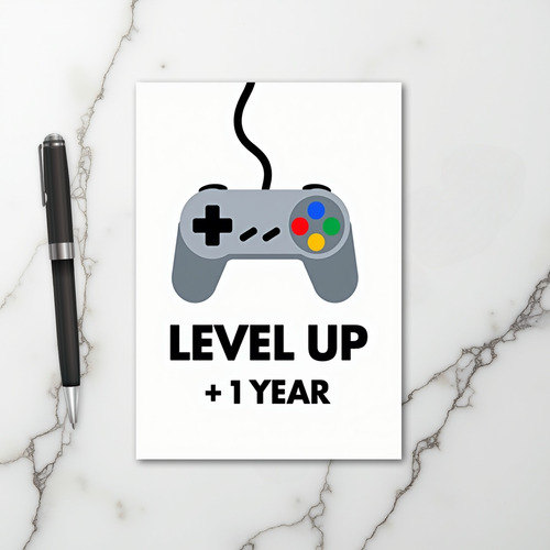 Level Up Birthday Gamer Card