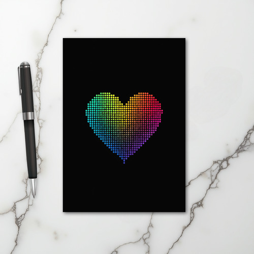 Lgbtq Rainbow Dot Heart Card