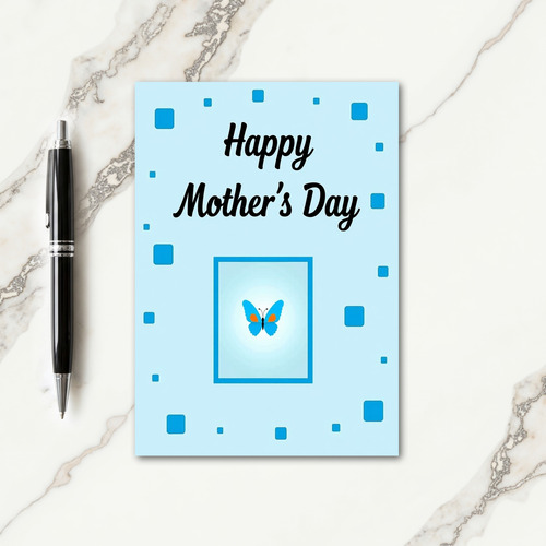 Light Blue Happy Mothers Day Card