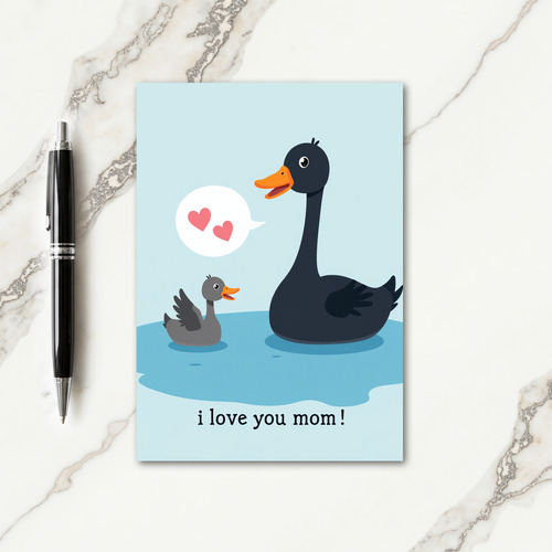 Light Blue Waterfowl Love Card