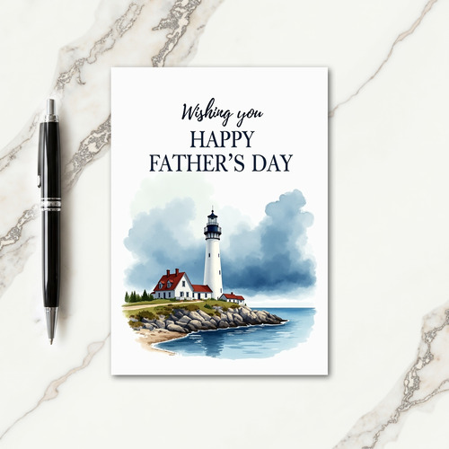 Lighthouse Fathers Day Wish Card