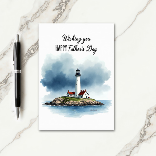 Lighthouse Fathers Day Wishes Card