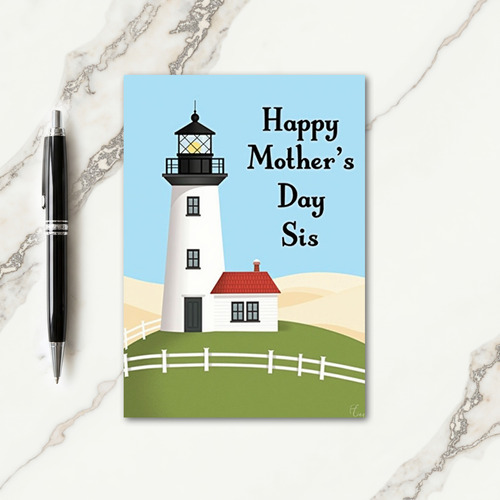 Lighthouse Mothers Day Message Card