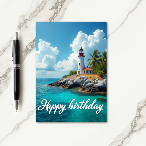 Lighthouse View Birthday Card