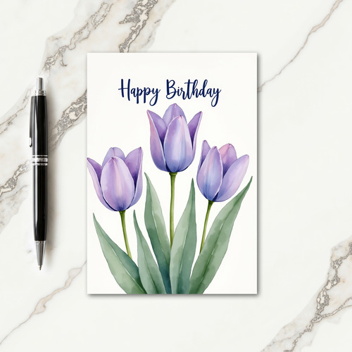Lilac Birthday Flower Card