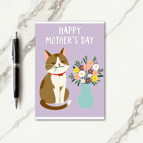 Lilac Feline Mothers Day Card
