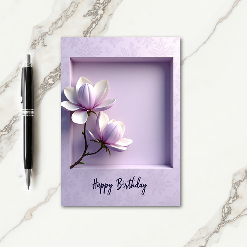 Lilac Frame Birthday Card