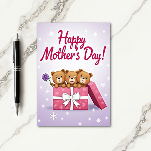 Lilac Mothers Day Bears Card
