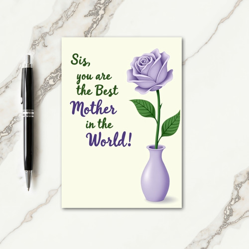 Lilac Mothers Day Rose Card