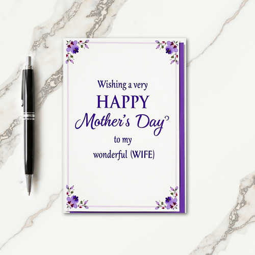 Lilac Mothers Day Wife Card
