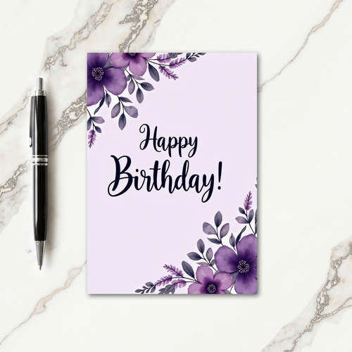 Lilac Petals Birthday Card