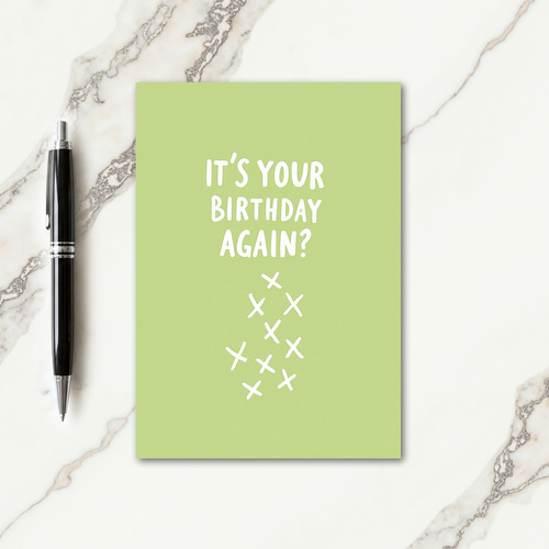 Lime Birthday Question Card