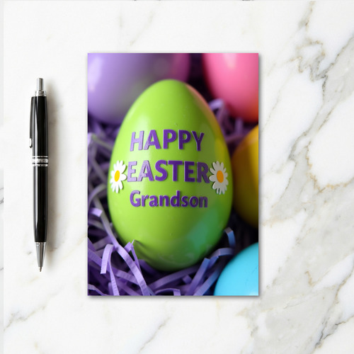 Lime Egg Floral Message Card