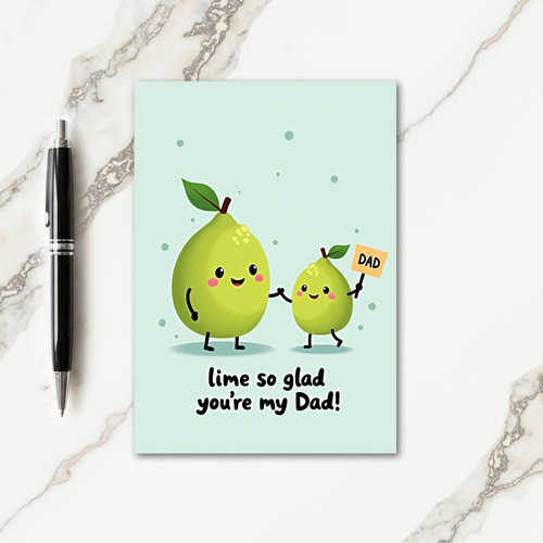 Lime Glad Youre My Dad Card