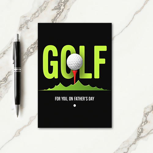 Lime Golf Sphere Fathers Day Card