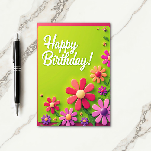 Lime Green Birthday Frame Card