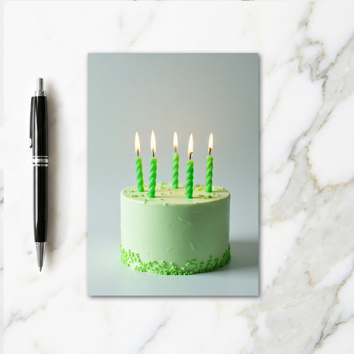 Lime Green Cake Celebration Card
