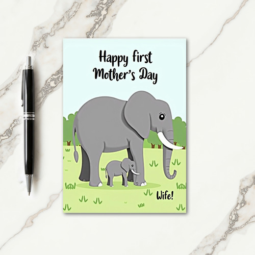 Lime Green Elephant Card