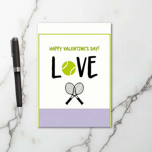 Lime Green Love Tennis Card