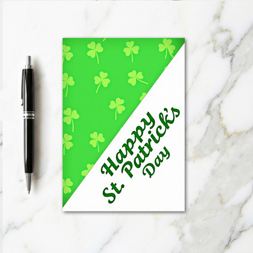 Lime Shamrock Pattern St Patricks Card