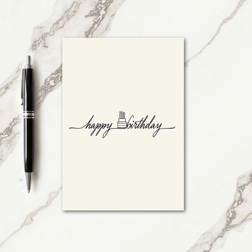 Line Art Birthday Wishes Card