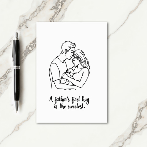 Line Art Family Scene Card