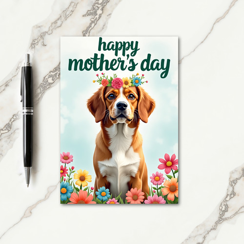Linen Mothers Day Dog Card