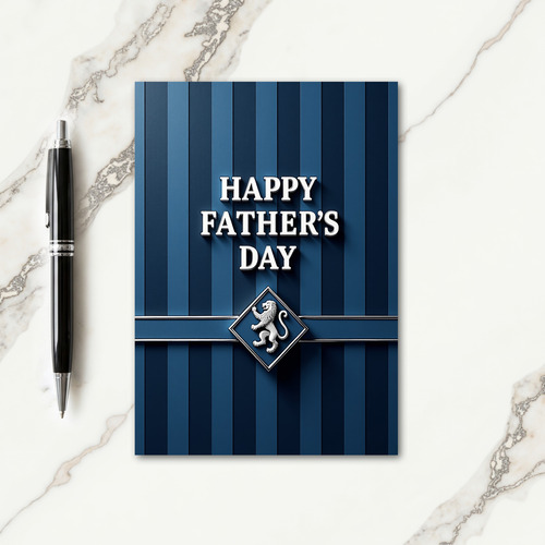 Lion Crest Fathers Day Design Card