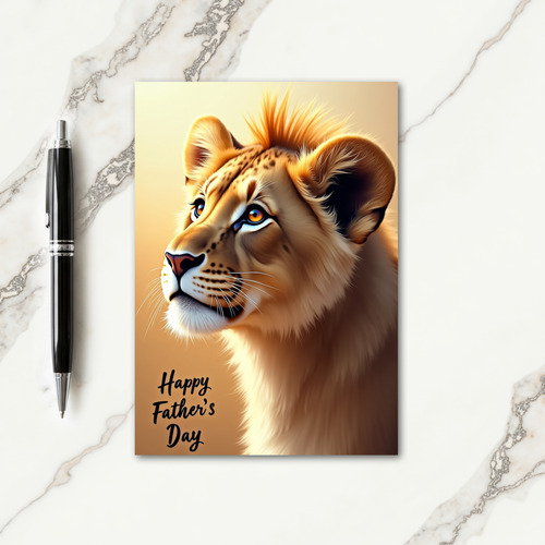Lion Cub Sweet Fathers Day Card