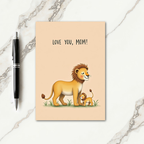 Lion Family Love You Mom Card