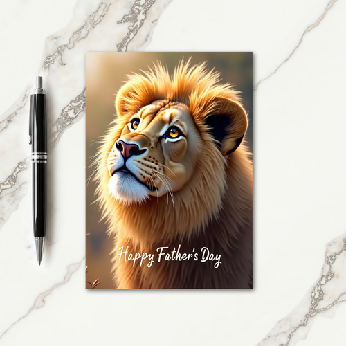 Lion Gentle Fathers Day Card