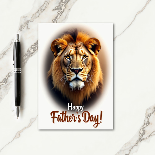 Lion Portrait Fathers Day Card